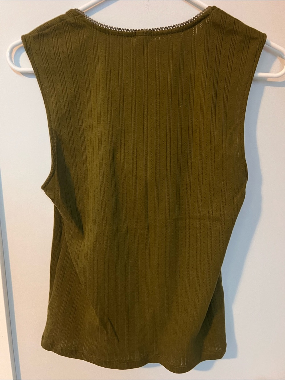 Old Navy Olive Green Ribbed Square-Neck Tank Top - Picture 2 of 6